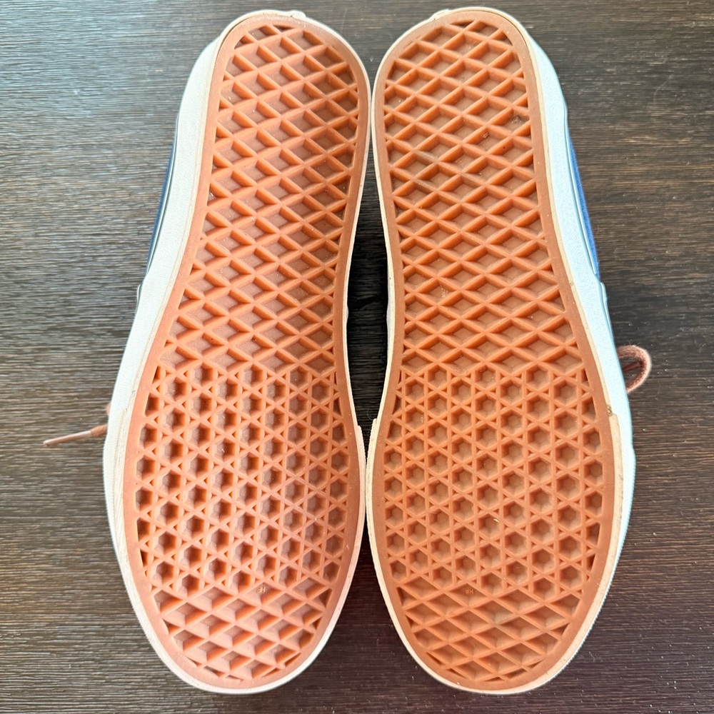 Vans Era Canvas Navy Sneakers Leather Trim Unisex - Picture 4 of 6